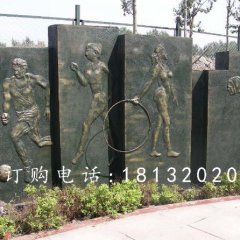 锻铜浮雕，运动员铜浮雕