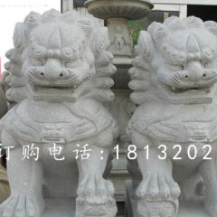 狮子滚绣球石雕，大理石狮子雕塑