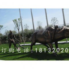 古代人耕地铜雕，公园景观铜雕