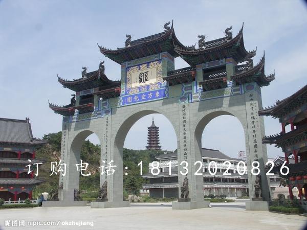 青石牌楼，仿古石牌楼