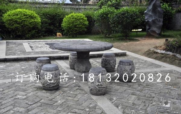 青石圆桌圆凳，仿古石桌凳