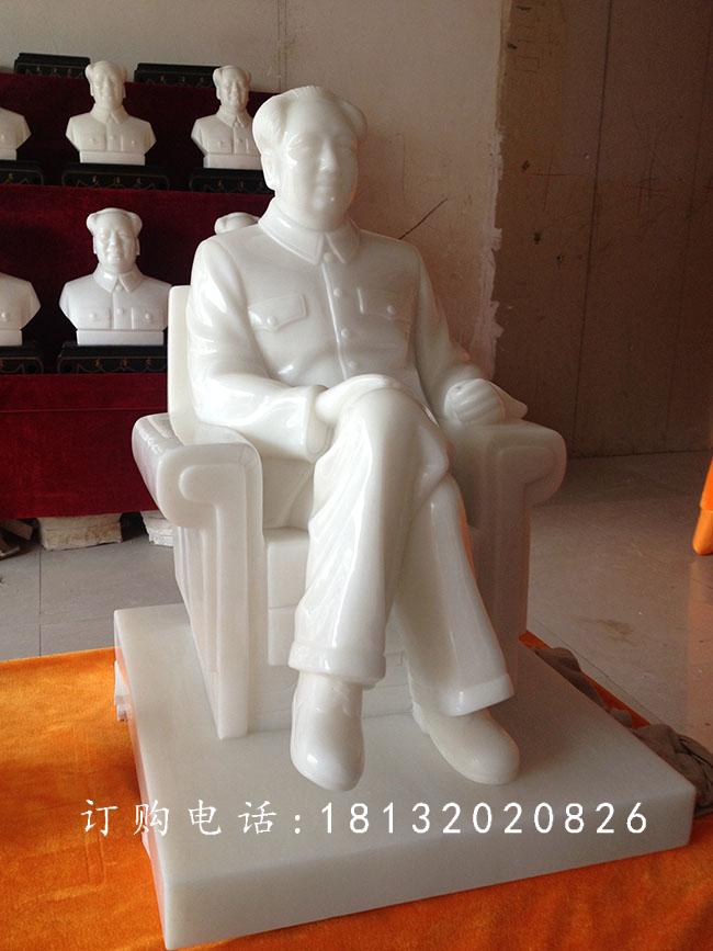 汉白玉伟人雕塑，毛主席石雕