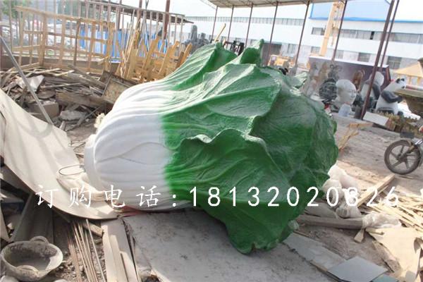 玻璃钢白菜雕塑，玻璃钢仿真蔬菜雕塑
