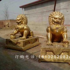北京狮铜雕，广场铜狮子雕塑