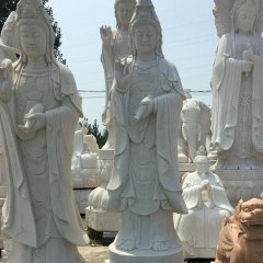 大理石观世音雕塑，立式观世音石雕