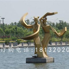 不锈钢古代美女雕塑，抽象人物雕塑