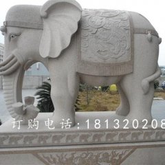 大象石雕，广场吉祥大象石雕