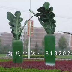 玻璃钢白萝卜雕塑，公园蔬菜雕塑
