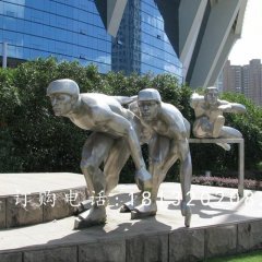 玻璃钢滑冰雕塑，玻璃钢运动雕塑