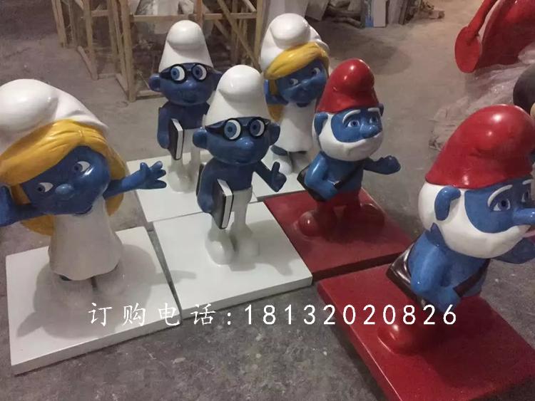 玻璃钢蓝精灵雕塑，卡通动画雕塑 (2)