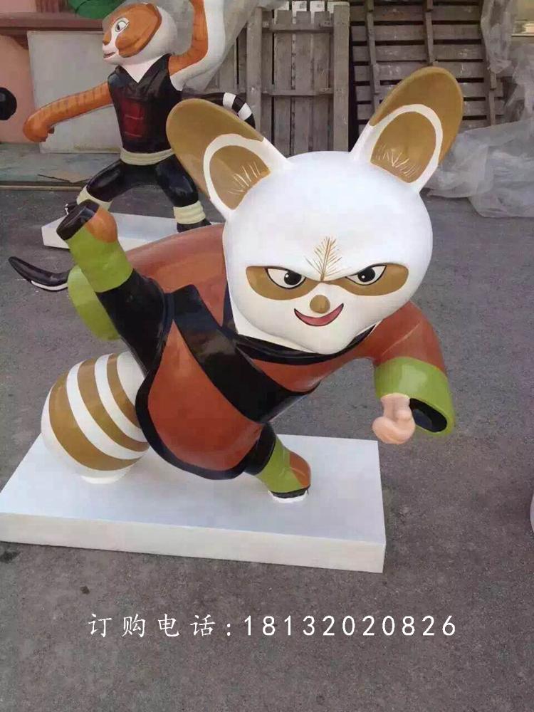 玻璃钢功夫熊猫雕塑，卡通动物雕塑 (1)