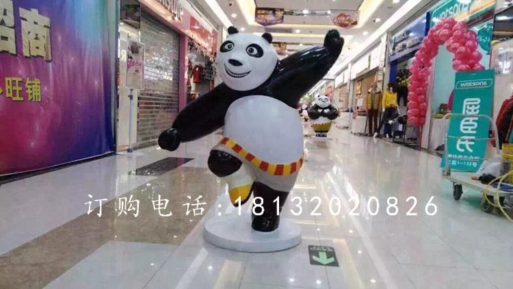 玻璃钢功夫熊猫雕塑，卡通动物雕塑 (3)