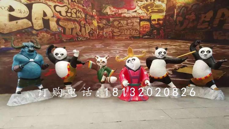 玻璃钢功夫熊猫雕塑，卡通动物雕塑 (2)