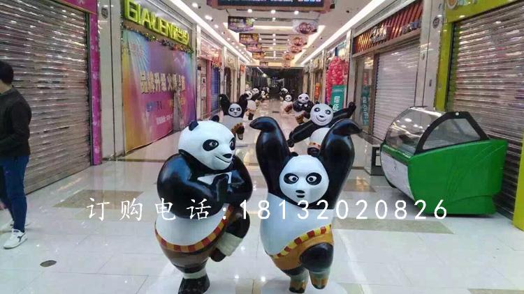 玻璃钢功夫熊猫雕塑，卡通动物雕塑 (4)