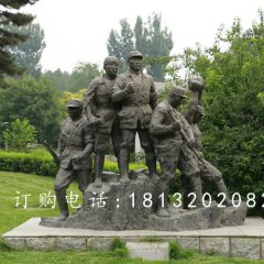 抗战士兵铜雕，公园纪念铜雕