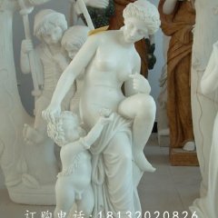 西方母子石雕，汉白玉人物雕塑