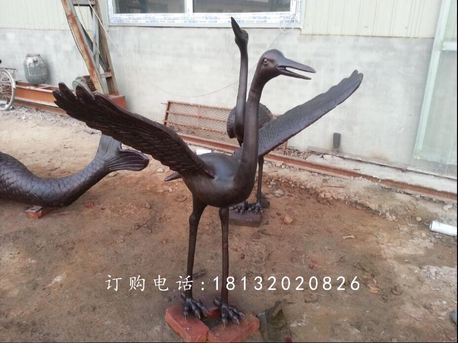 仙鹤铜雕，广场动物铜雕