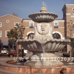 别墅喷泉雕塑，两层石雕喷泉