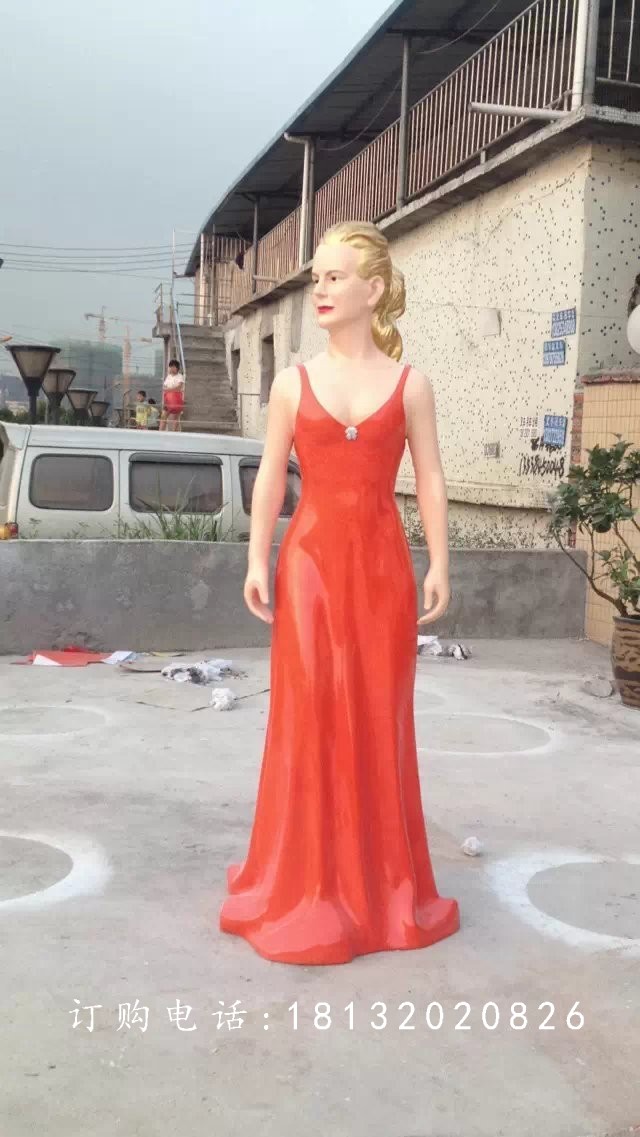 玻璃钢仿真人物，玻璃钢女人雕塑 (4)