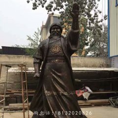 成吉思汗铜雕，广场古人雕塑