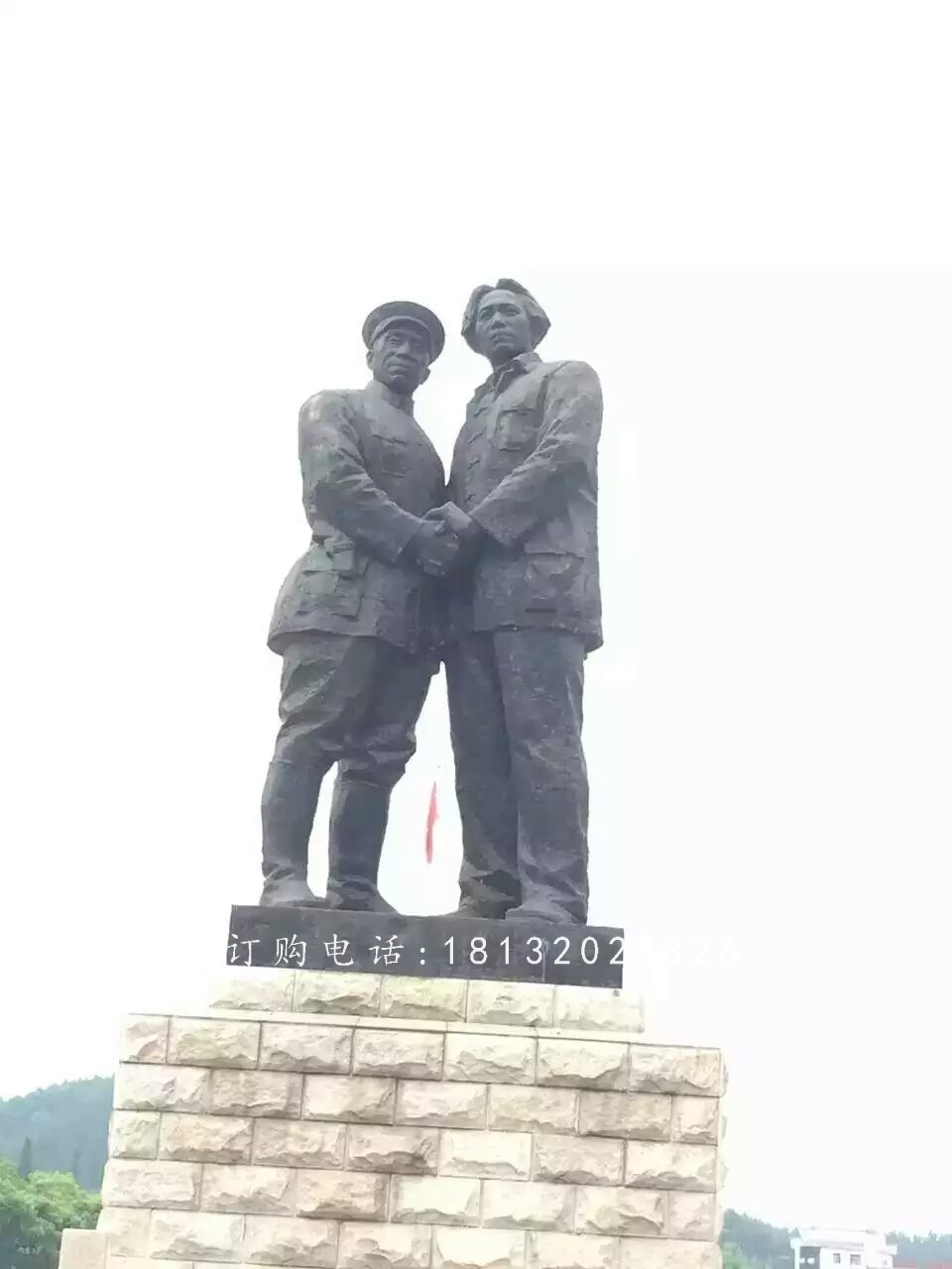 两位伟人雕塑，广场人物铜雕