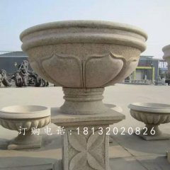 公园花盆雕塑，景观花盆石雕
