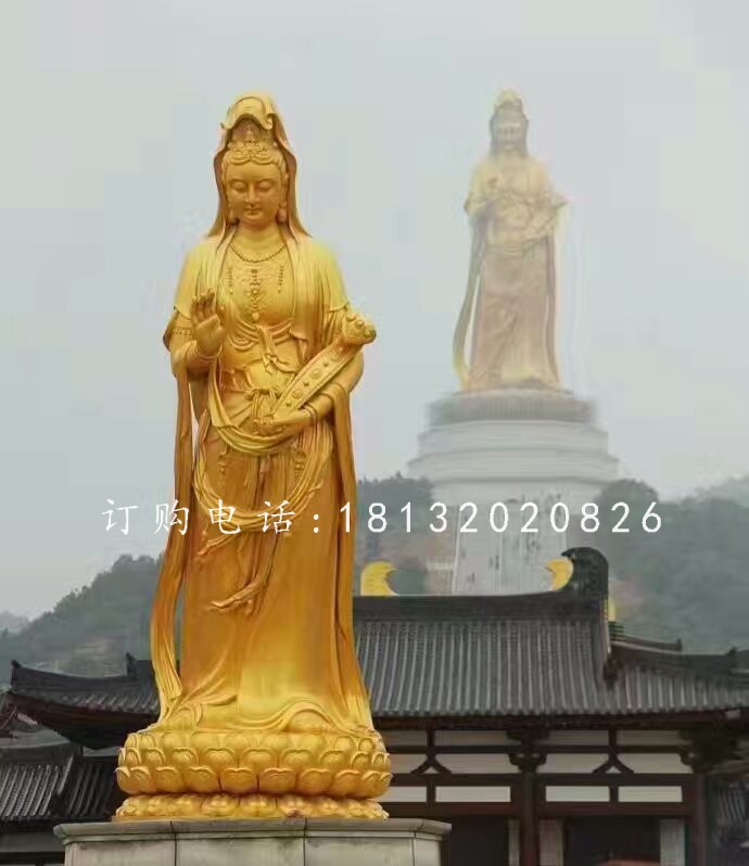 观音菩萨铜雕，大型佛像雕塑