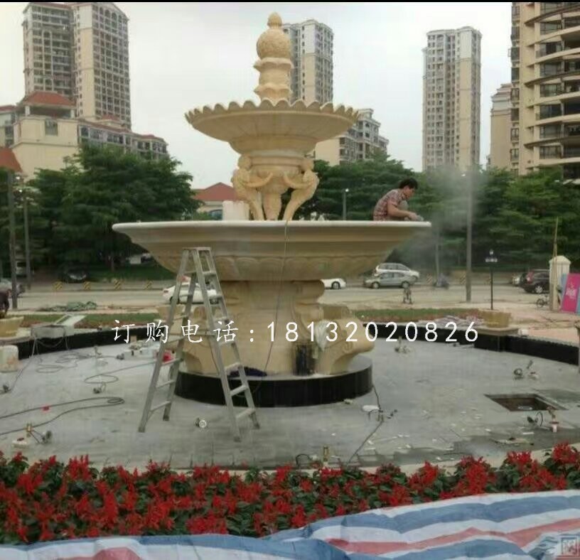 花园喷泉石雕，石喷泉雕塑