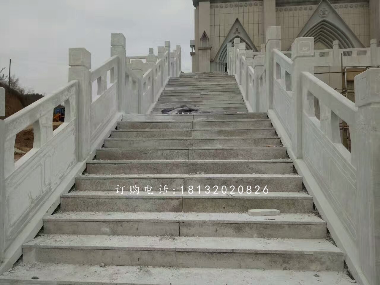 教堂石栏板雕塑，汉白玉栏板石雕 (2)