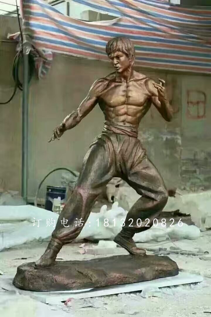 李小龙雕塑，玻璃钢仿铜人物雕塑