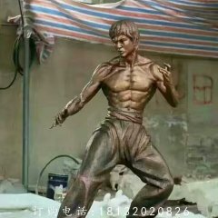 李小龙雕塑，玻璃钢仿铜人物雕塑