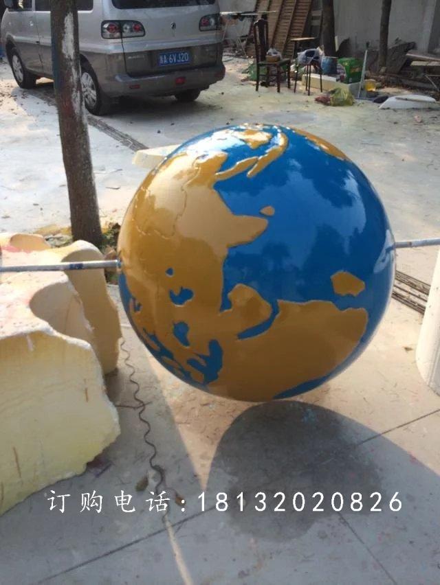 玻璃钢地球仪雕塑，玻璃钢仿真地球雕塑 (1)