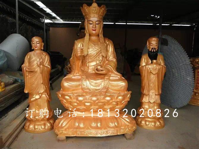 地藏王菩萨雕塑，玻璃钢坐式佛像