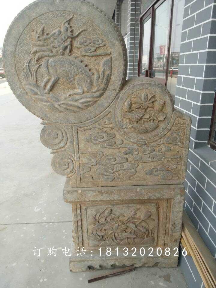 门鼓石雕，仿古门枕雕塑