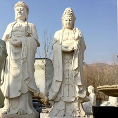立式佛像石雕，大理石佛像