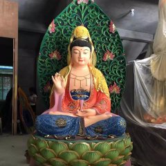 彩绘观世音雕塑，玻璃钢佛像