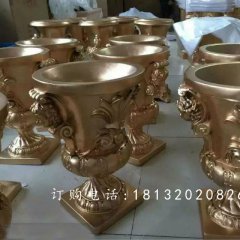 玻璃钢欧式花钵雕塑，别墅景观雕塑
