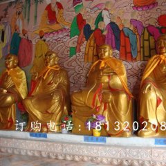 玻璃钢十八罗汉雕塑，寺庙罗汉雕塑