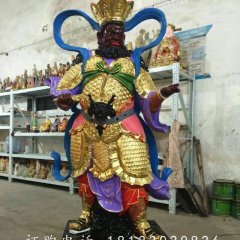 四大天王雕塑，玻璃钢彩绘雕塑