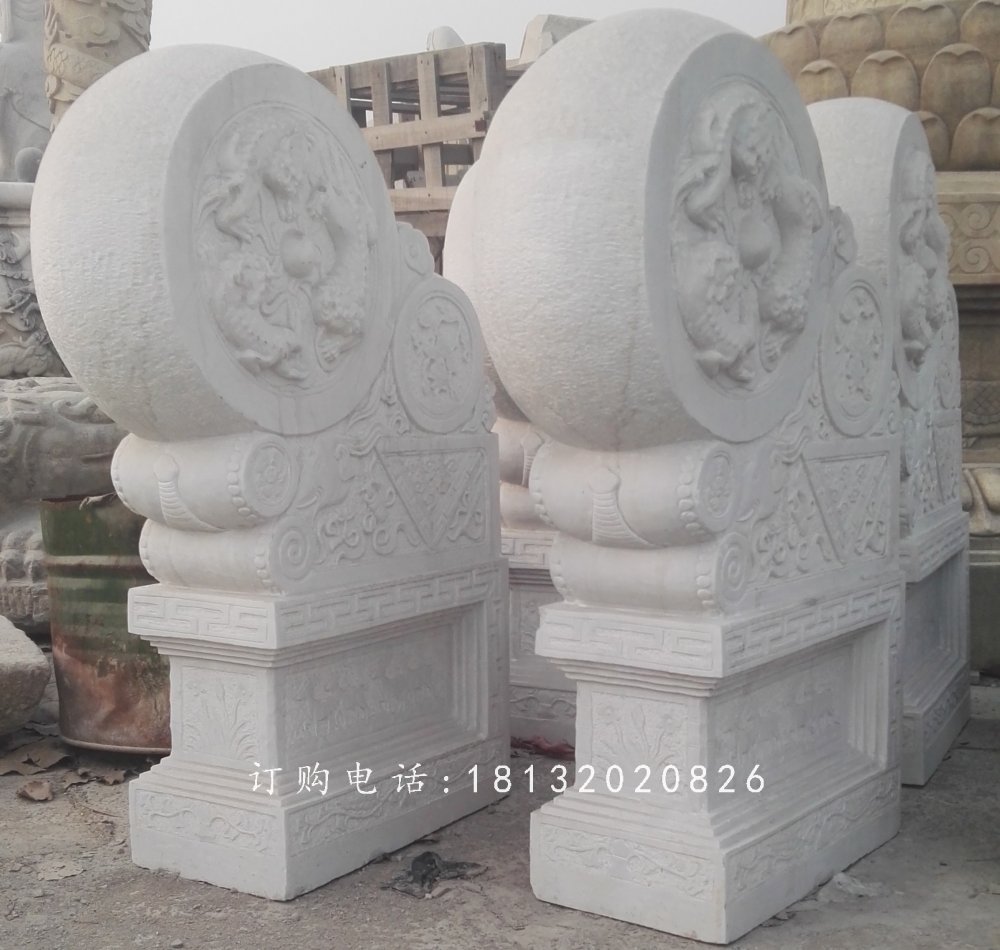 石雕门墩，抱鼓石 (2)