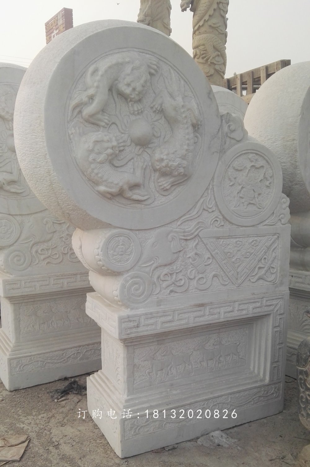 石雕门墩，抱鼓石 (1)