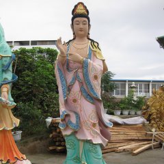 观音菩萨雕塑，玻璃钢彩绘佛像