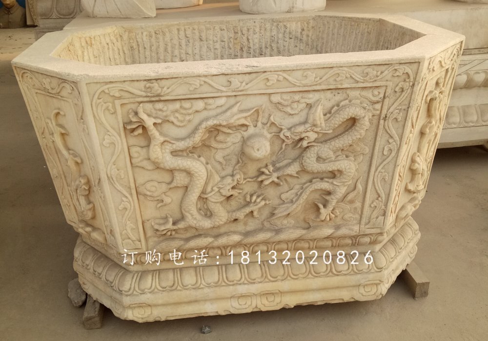 方形水缸石雕，公园景观石雕