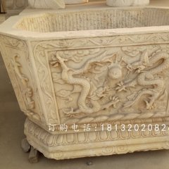 方形水缸石雕，公园景观石雕