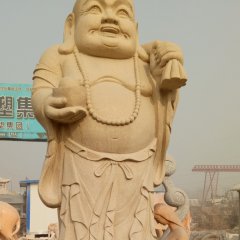 立式弥勒佛石雕，石雕佛像