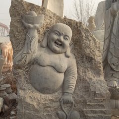 弥勒佛浮雕石雕，佛像石浮雕