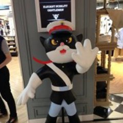 黑猫警长雕塑，玻璃钢动画人物雕塑