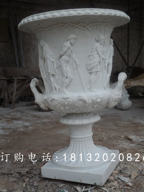 欧式花钵雕塑，玻璃钢花盆雕塑