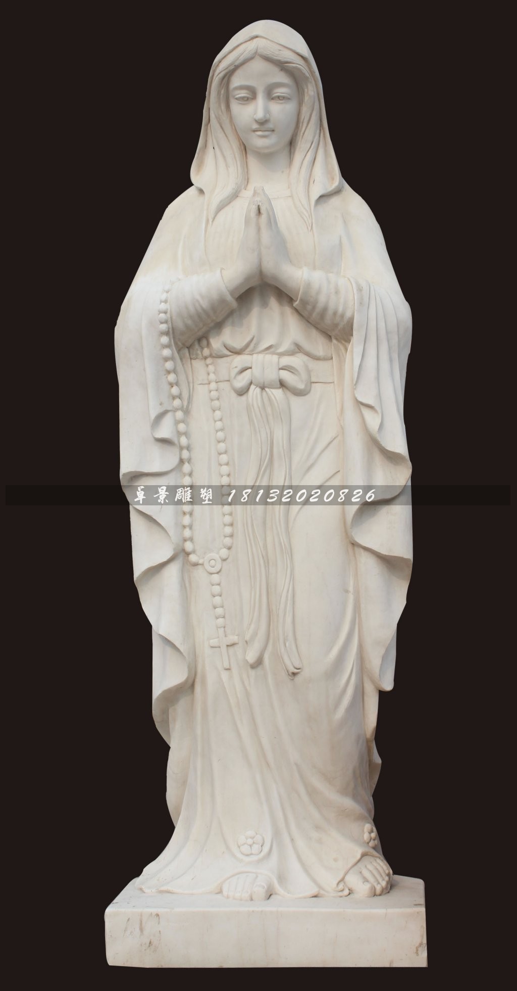 石雕圣母，汉白玉圣母雕塑