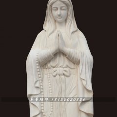 石雕圣母，汉白玉圣母雕塑